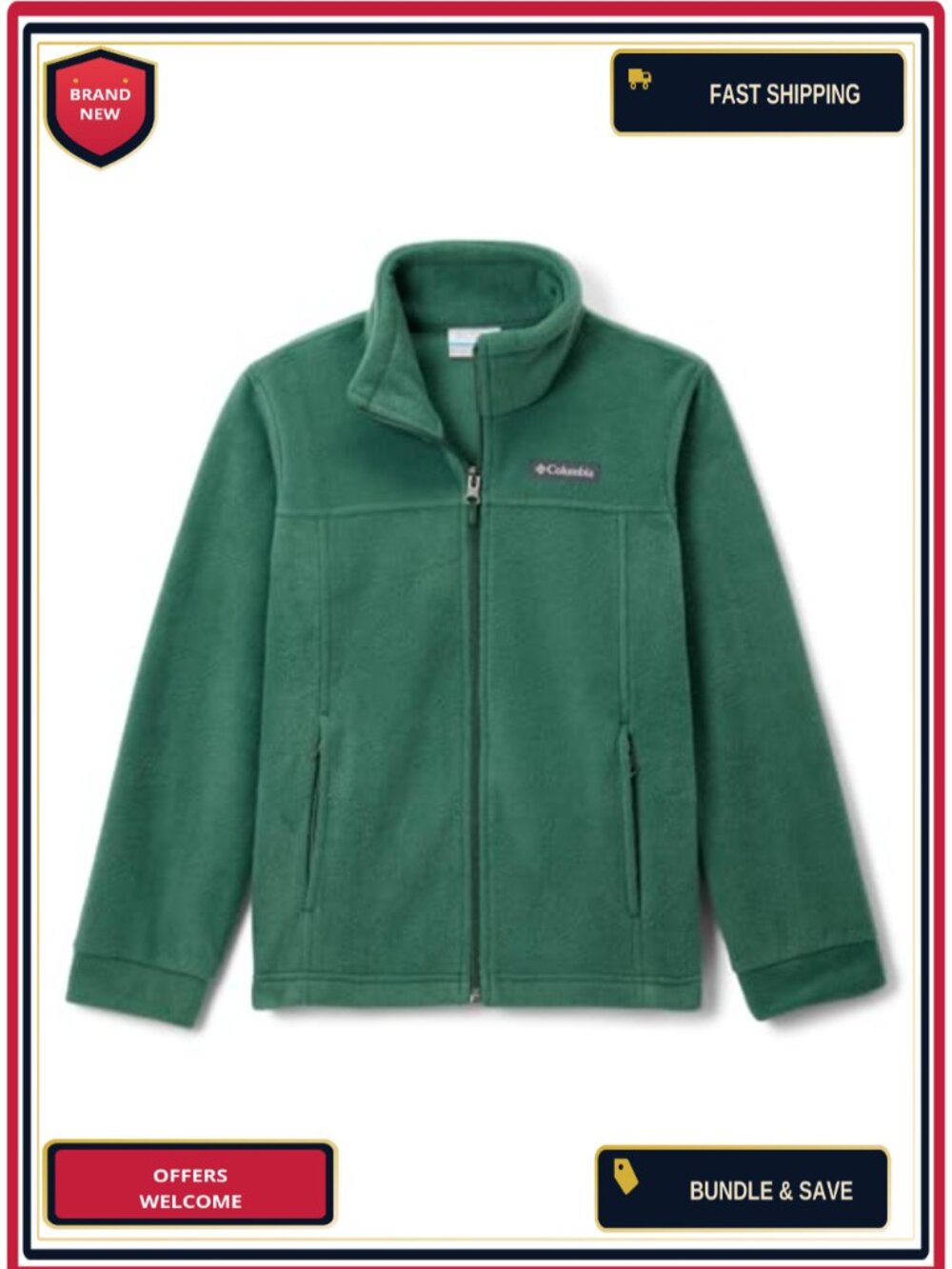 Youth Full Zip Fleece Jacket Lightweight Warm Layer